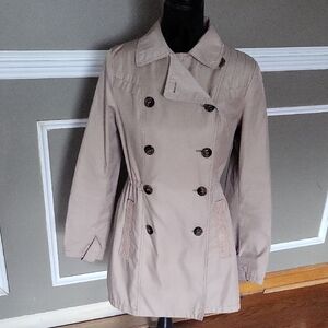 LAUNDRY BY DESIGN Women's Tan Double-Breasted Coat Size Small